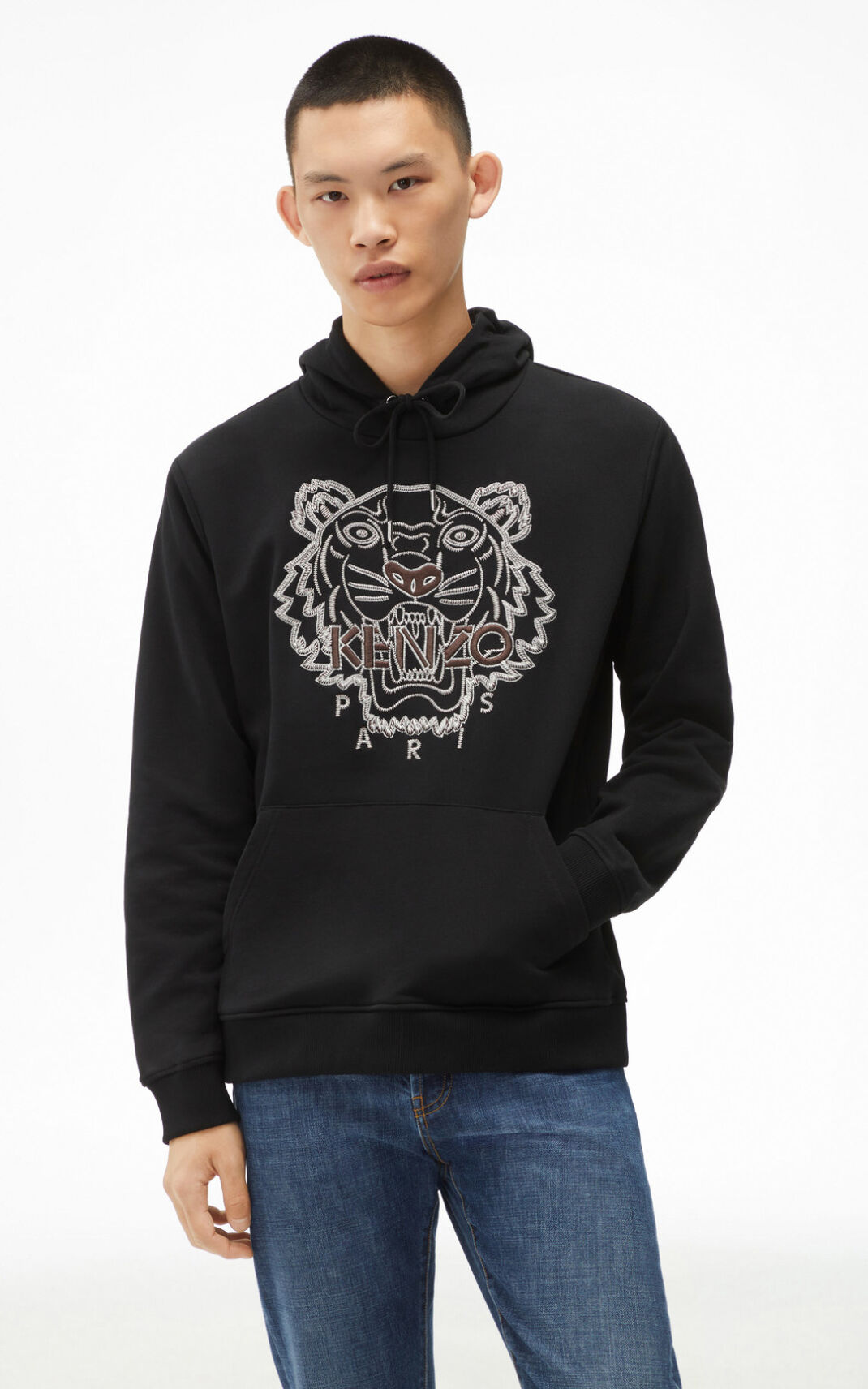 Sweat A Capuche Kenzo Tiger Homme Noir | EMRG-06835